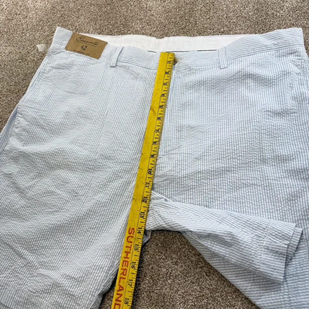 NEW Roundtree & Yorke Casuals Mens 42 Striped Seersucker Relaxed Shorts Casual